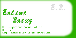 balint matuz business card